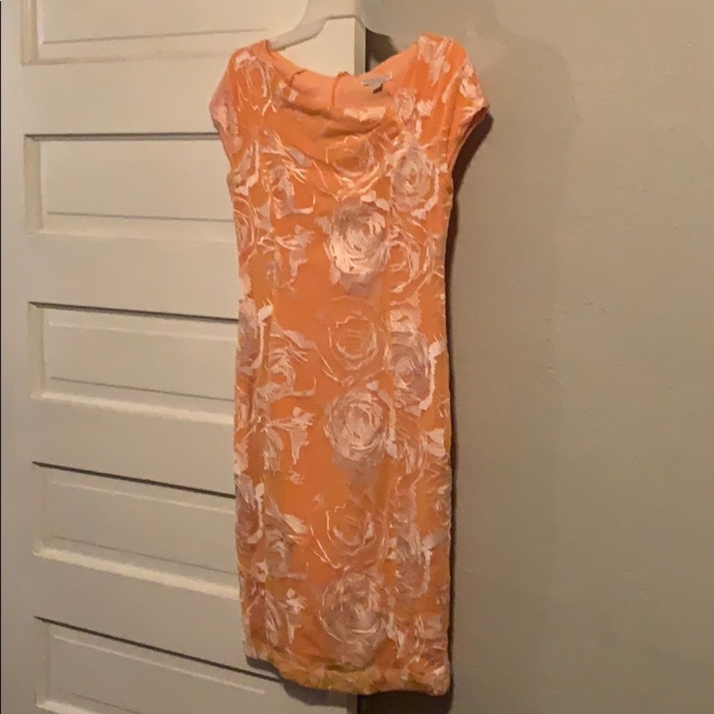 Eva Mendes Orange Floral Dress
